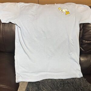 Light Blue Short Sleeve Graphic Tee with Goat Icon